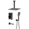 Kibi Cube Pressure Balanced Ceiling Mounted 3-Function Shower System with Rough In Valve - Matte Black KSF413MB - alternate 1